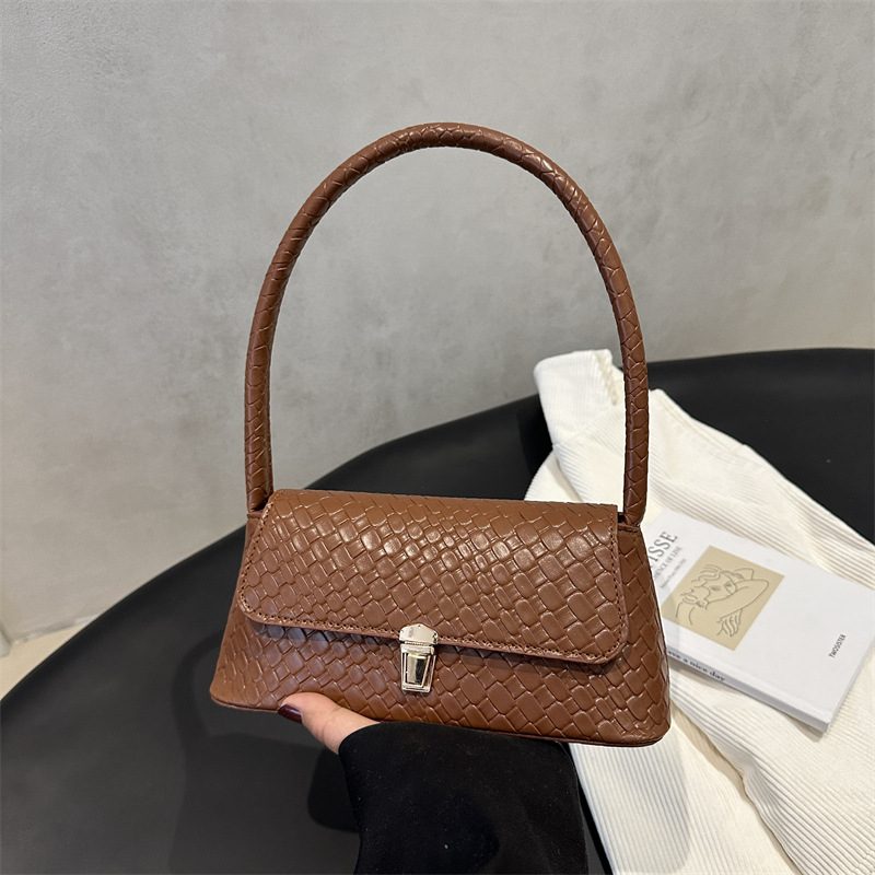 Woven Texture Shoulder Crossbody Square Bag view 3
