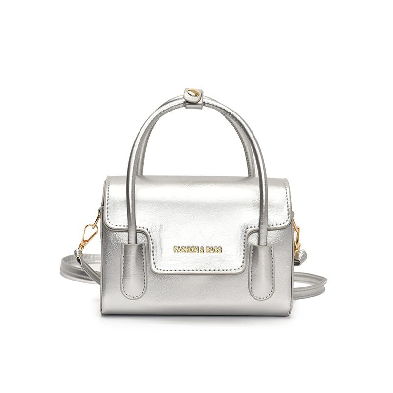 Minimalist Solid Color Top-Handle Crossbody Square Bag view 10