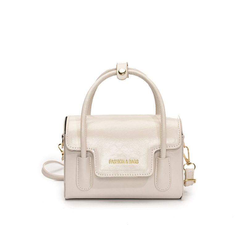 Minimalist Solid Color Top-Handle Crossbody Square Bag view 6