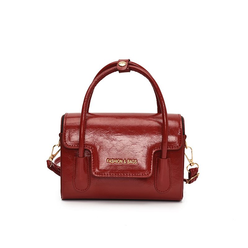 Minimalist Solid Color Top-Handle Crossbody Square Bag view 7