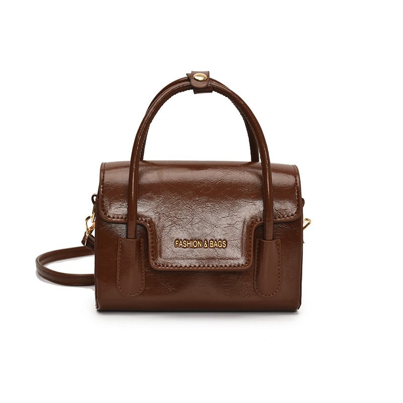 Minimalist Solid Color Top-Handle Crossbody Square Bag view 9