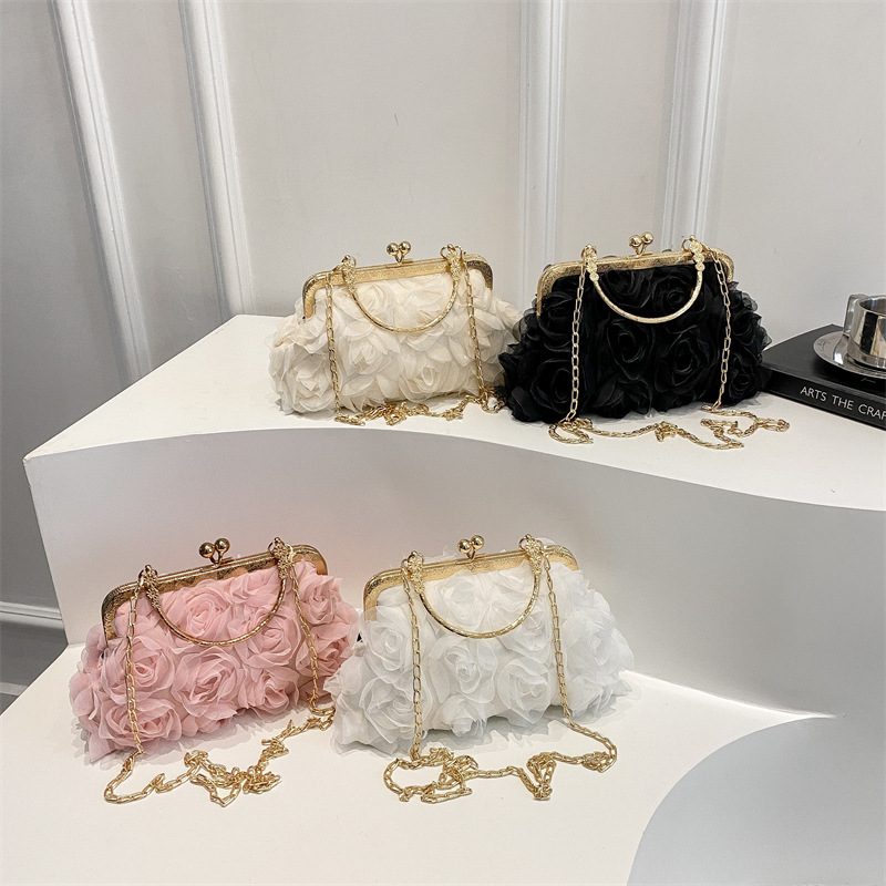 Chinese Style Floral Chain Shoulder Crossbody Bag
