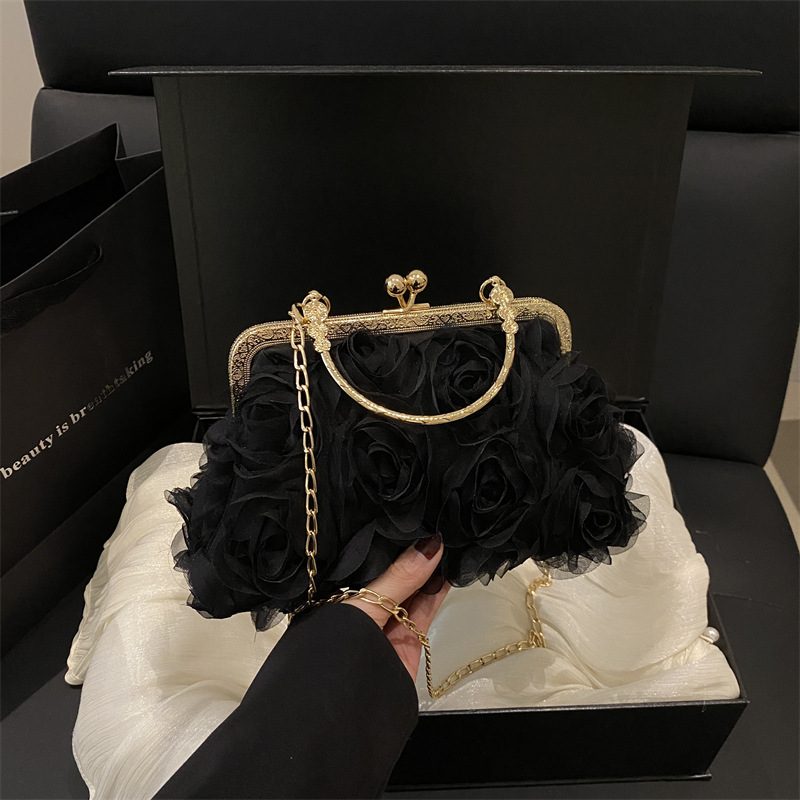 Chinese Style Floral Chain Shoulder Crossbody Bag view 3
