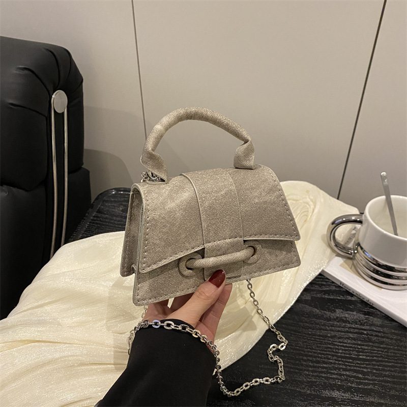 Minimalist Solid Top-Handle Square Crossbody Bag view 2