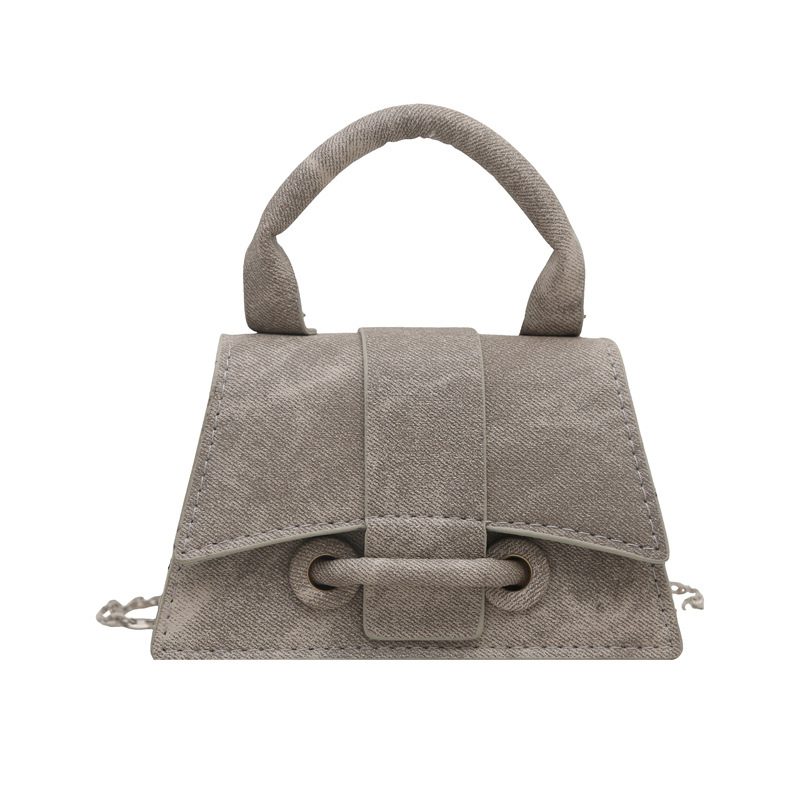 Minimalist Solid Top-Handle Square Crossbody Bag view 7