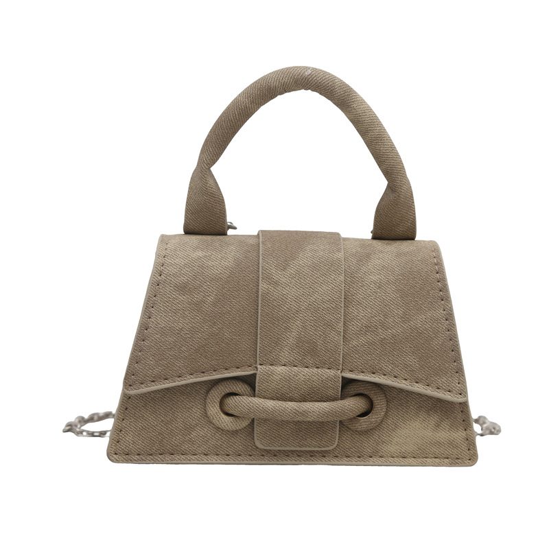 Minimalist Solid Top-Handle Square Crossbody Bag view 8