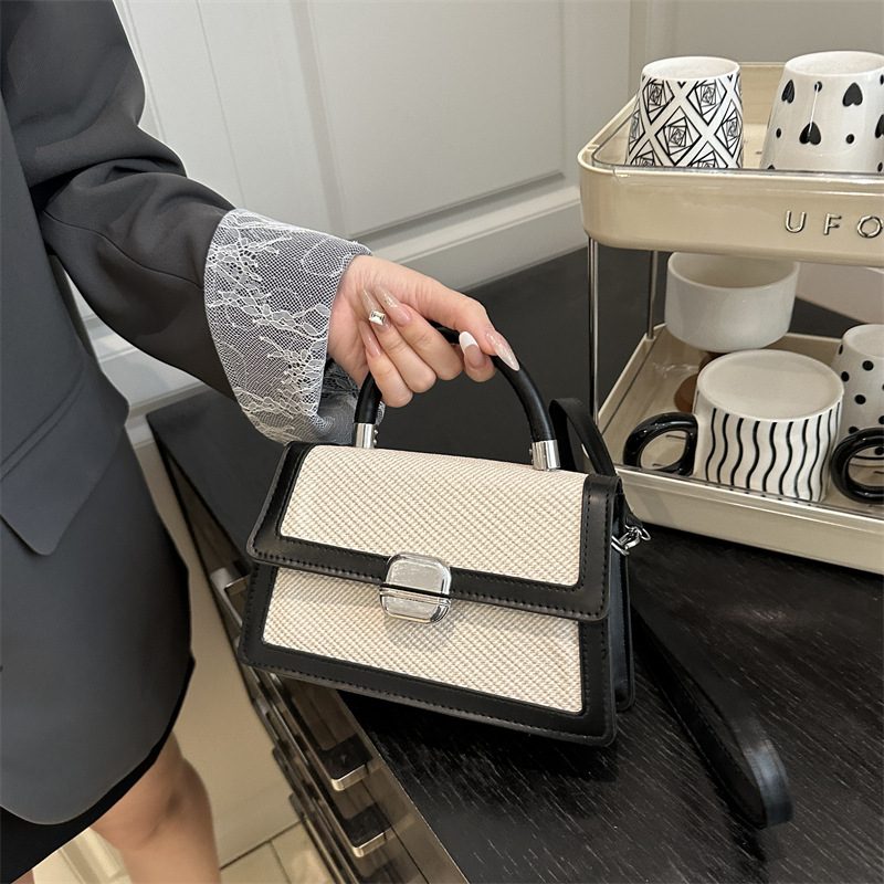 Colorblock Top-Handle Square Crossbody Bag view 2