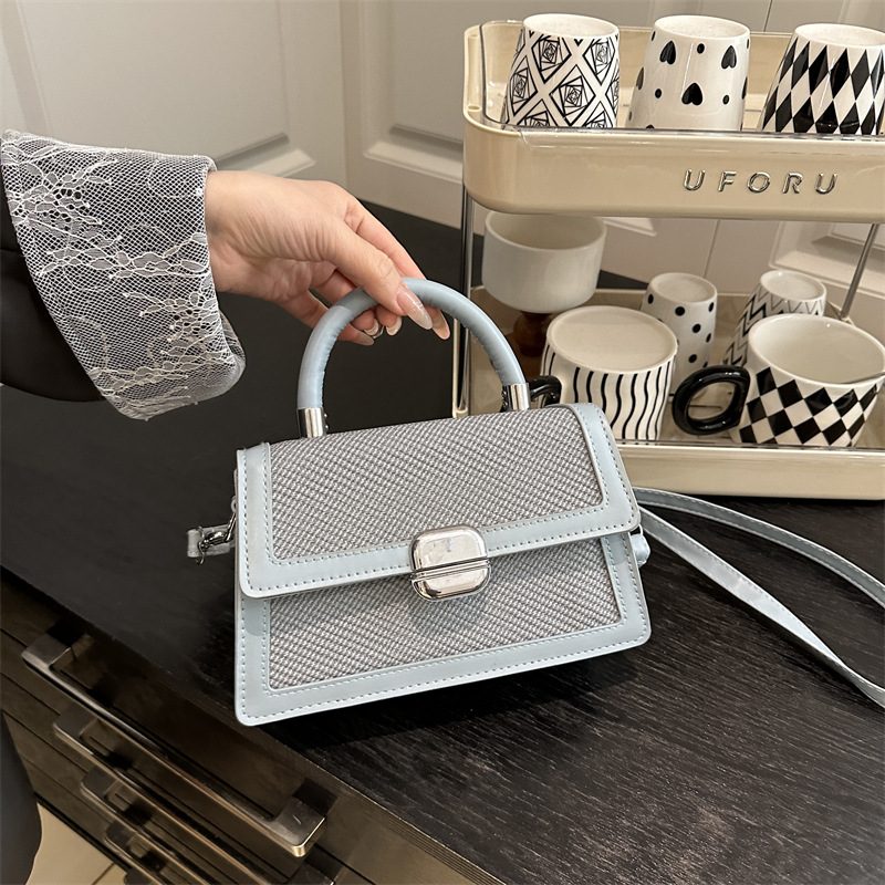 Colorblock Top-Handle Square Crossbody Bag view 3