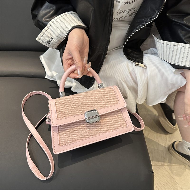 Colorblock Top-Handle Square Crossbody Bag view 4