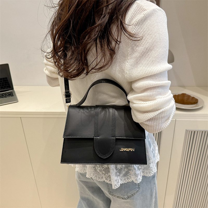 French Flap Minimalist Crossbody Top-Handle Bag view 4