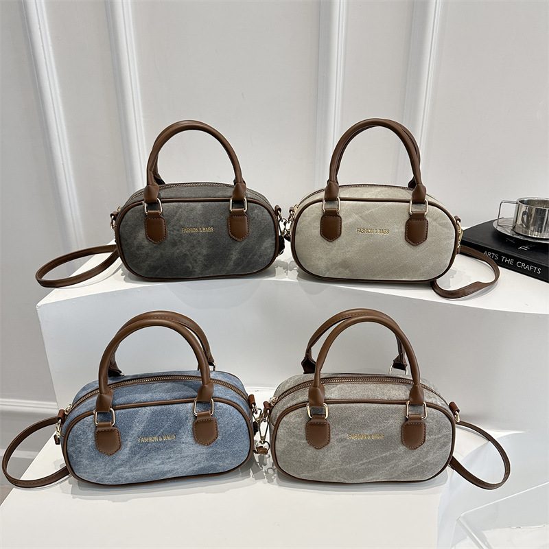 Denim Color-Block Mini Crossbody Phone Bag