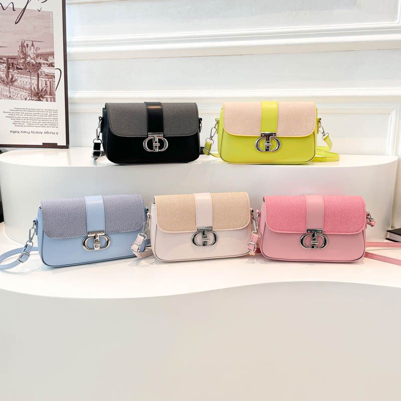 Color-Block Top-Handle Crossbody Mini Square Bag