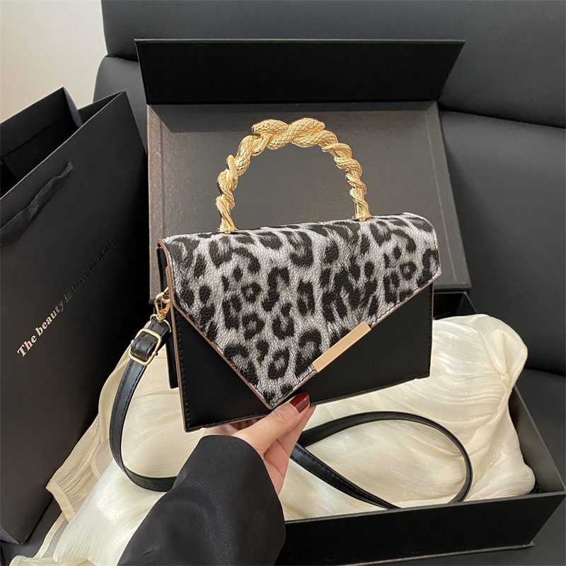 Leopard Color-Block Mini Square Crossbody Bag view 3