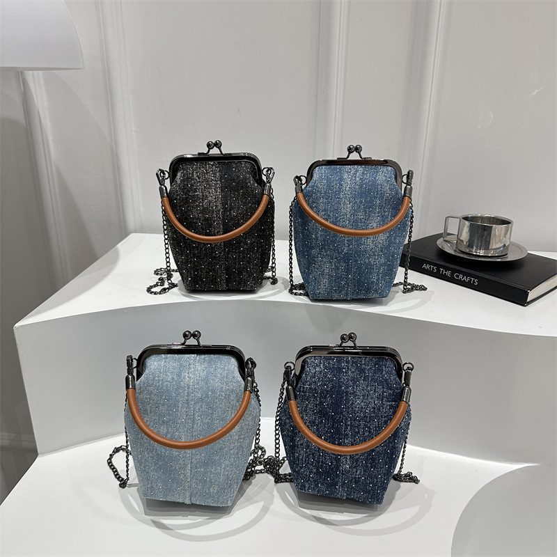 Retro Denim Crossbody Phone Bag