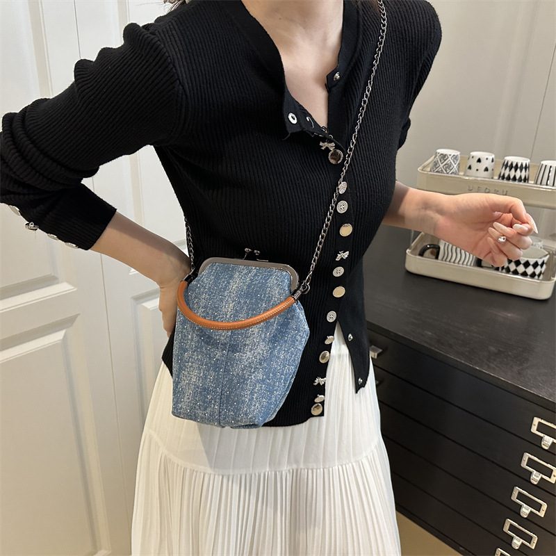 Retro Denim Crossbody Phone Bag view 3