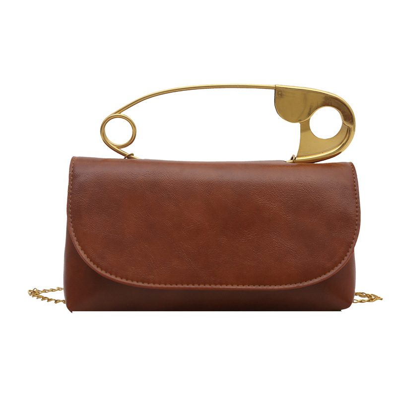 Tas Crossbody Malam dengan Pegangan Atas PU Big Pin view 5