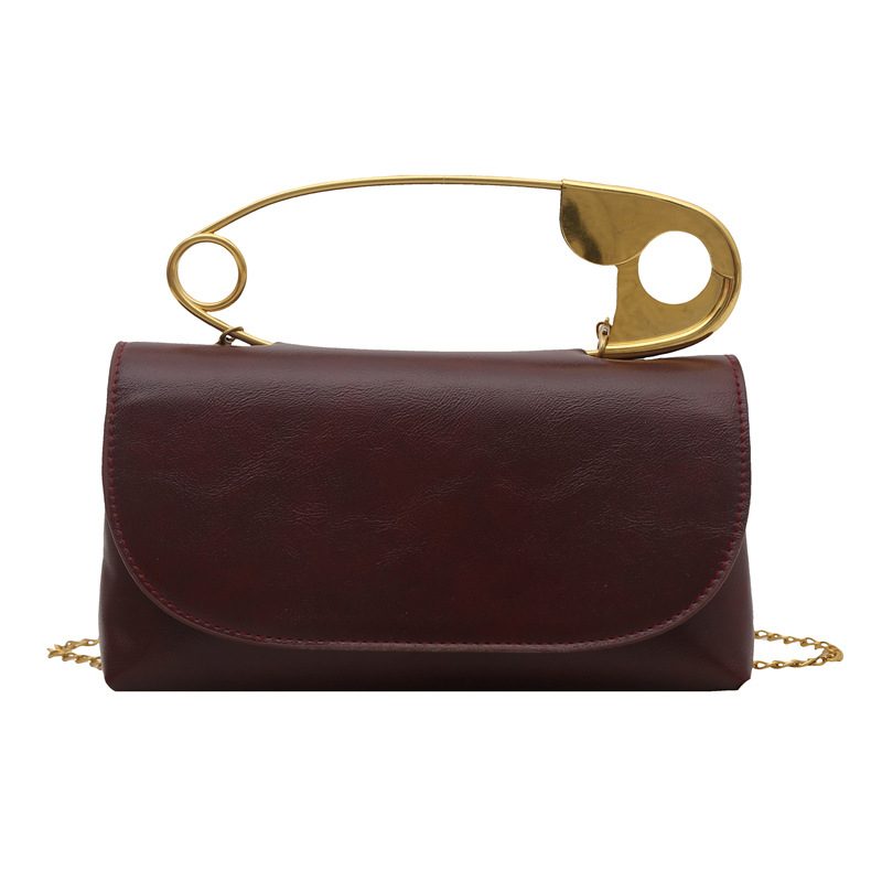 Tas Crossbody Malam dengan Pegangan Atas PU Big Pin view 7