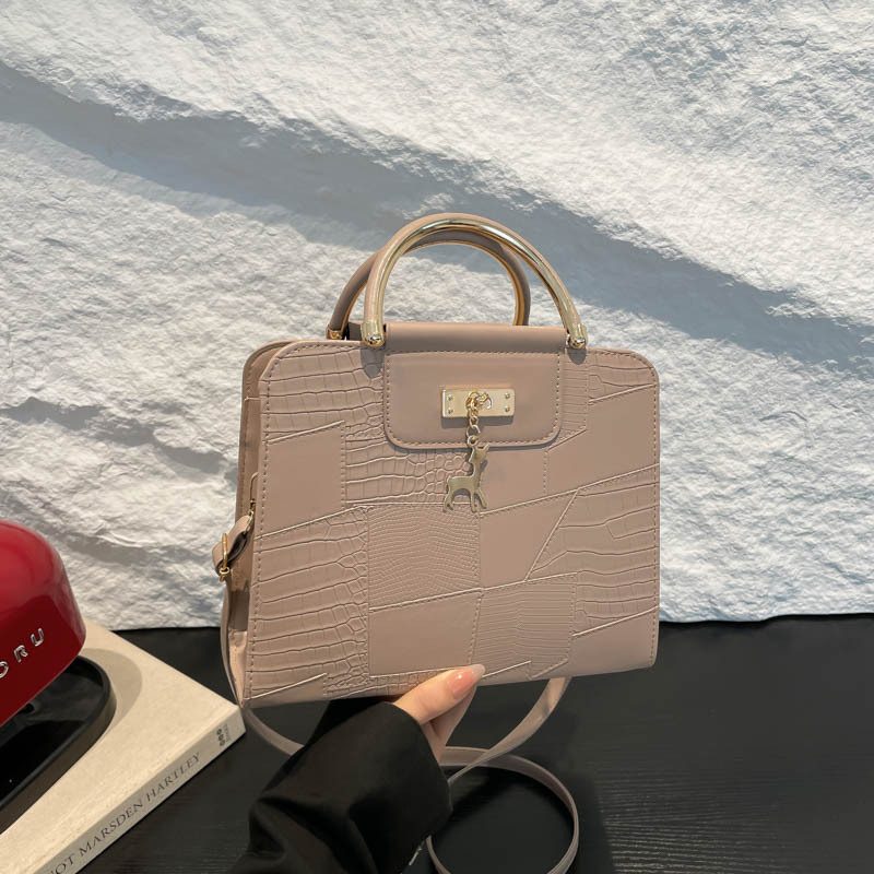 Minimalist Top-Handle Mini Square Crossbody Bag view 3