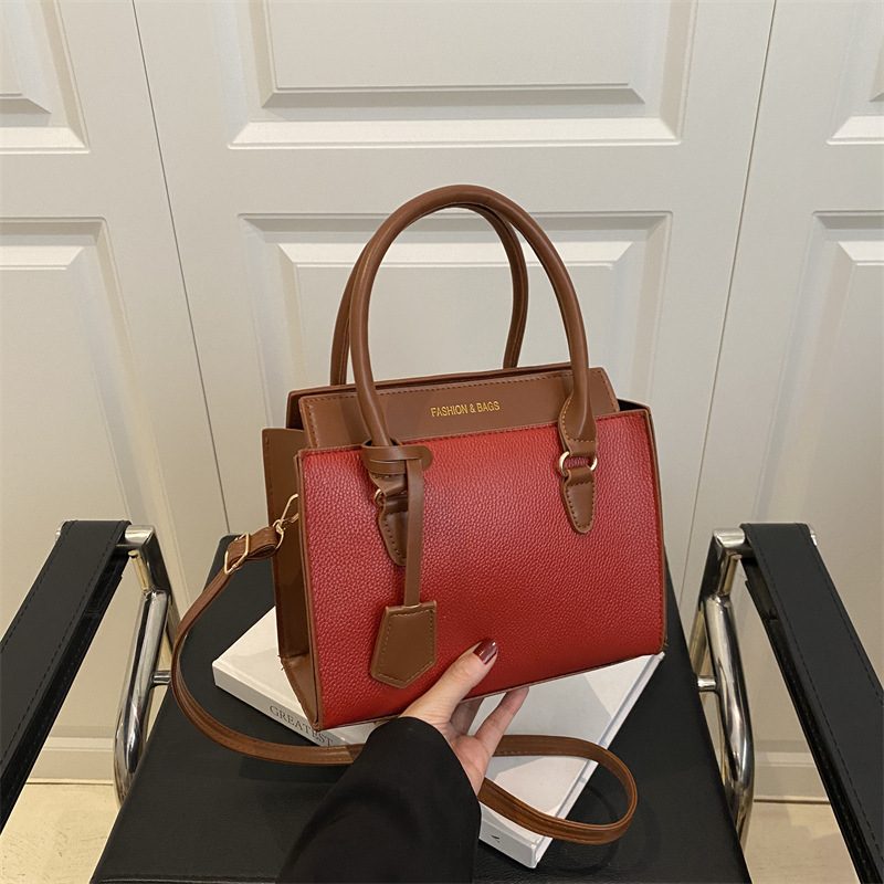 Color-Block Large Capacity Crossbody Shoulder Bag view 4