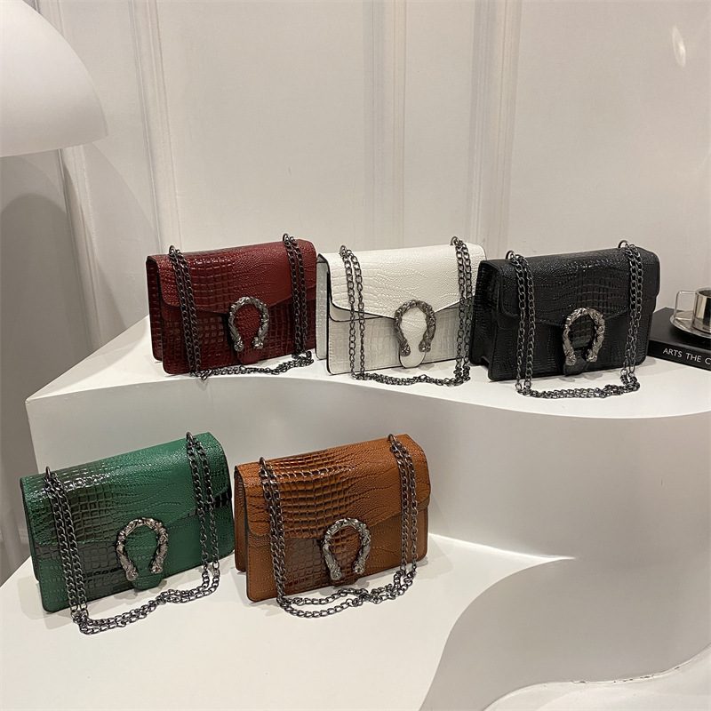 PU Leather Chain Crossbody Bag