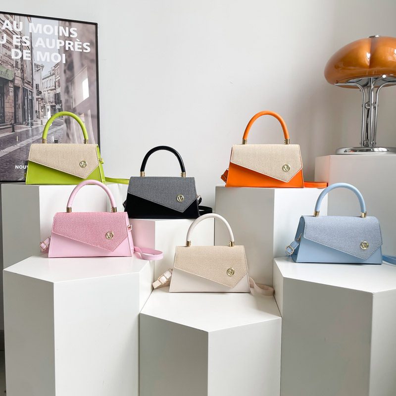 Color Block Top-Handle Crossbody Bag