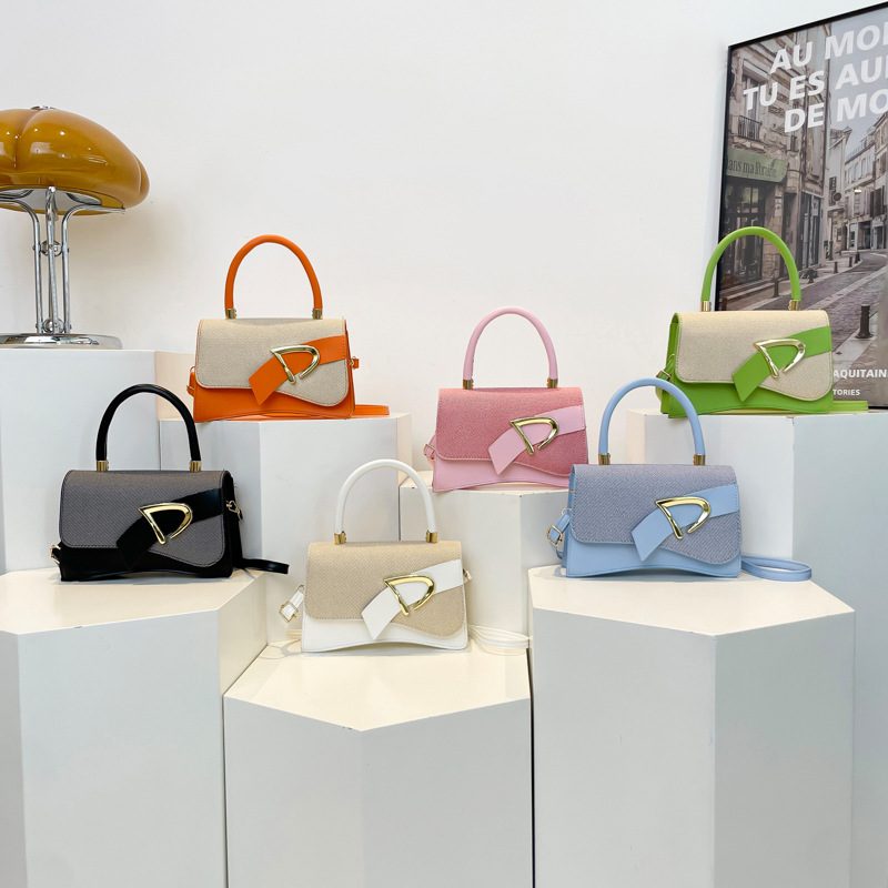 Color-Block Belted Mini Square Crossbody