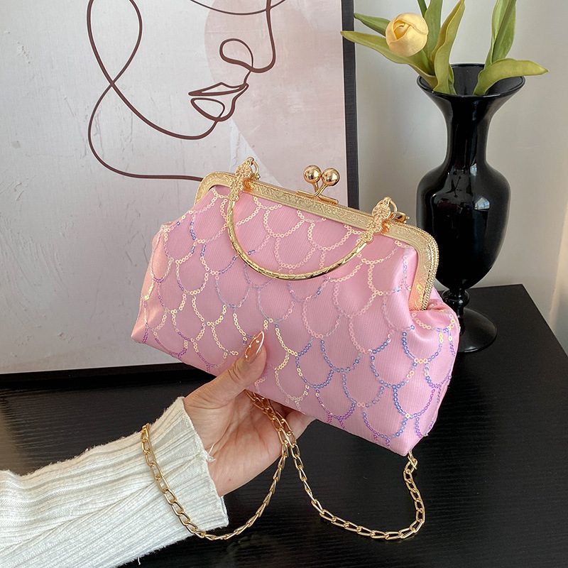 Sequin Chain Top-Handle Crossbody Bag view 2