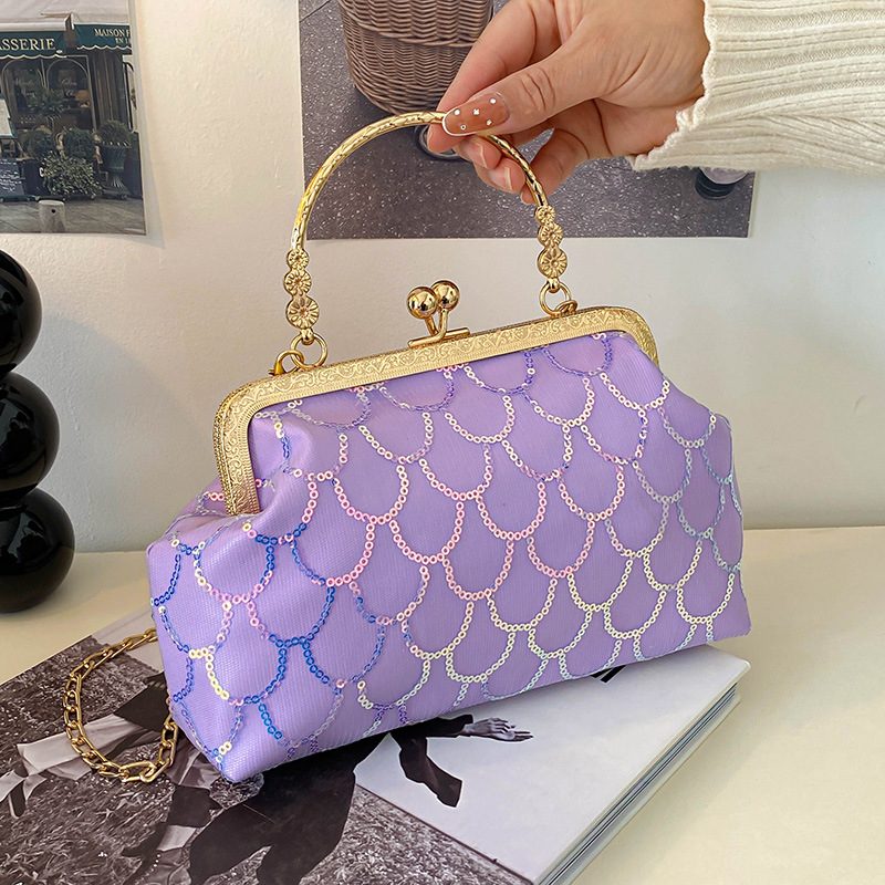 Sequin Chain Top-Handle Crossbody Bag view 3