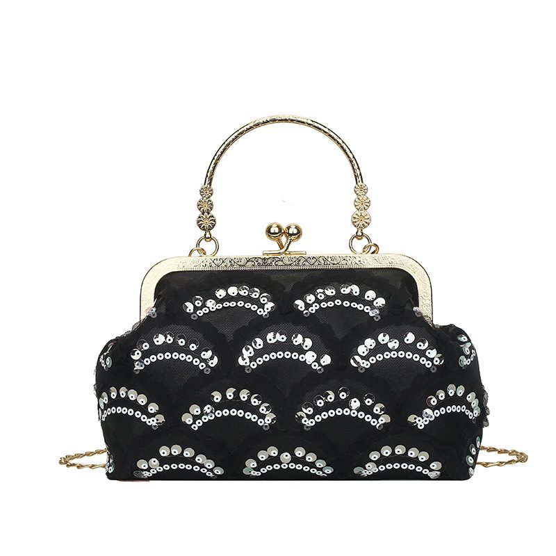 Sequin Chain Top-Handle Crossbody Bag view 7