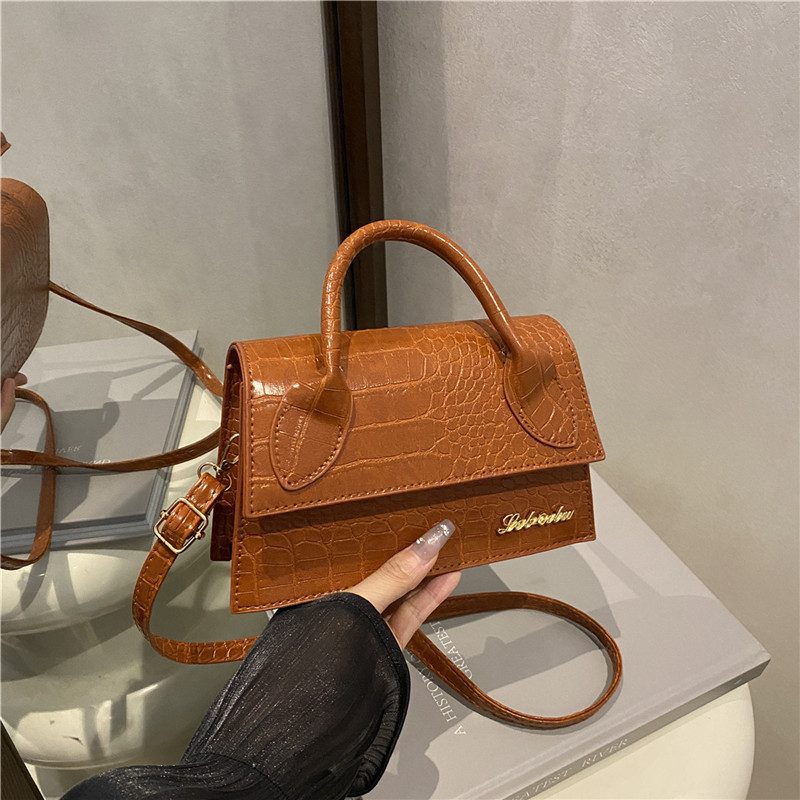 Solid Color Top-Handle Square Crossbody Bag view 3