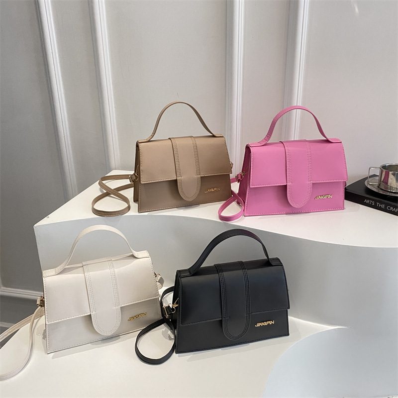 Minimalist Solid Color Square Crossbody Bag