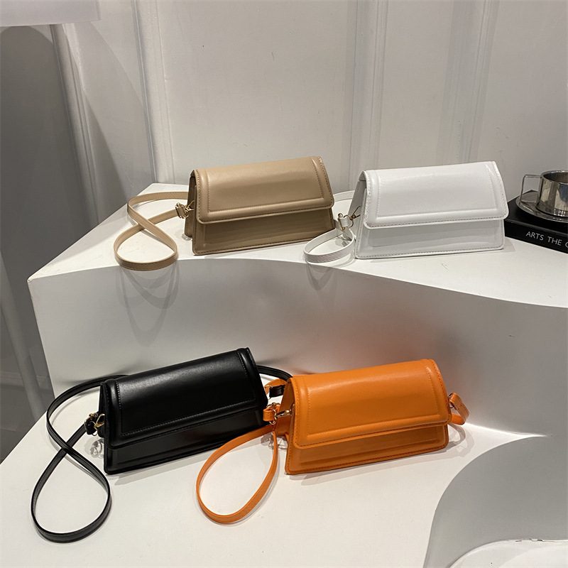 Solid Color Square Crossbody Bag