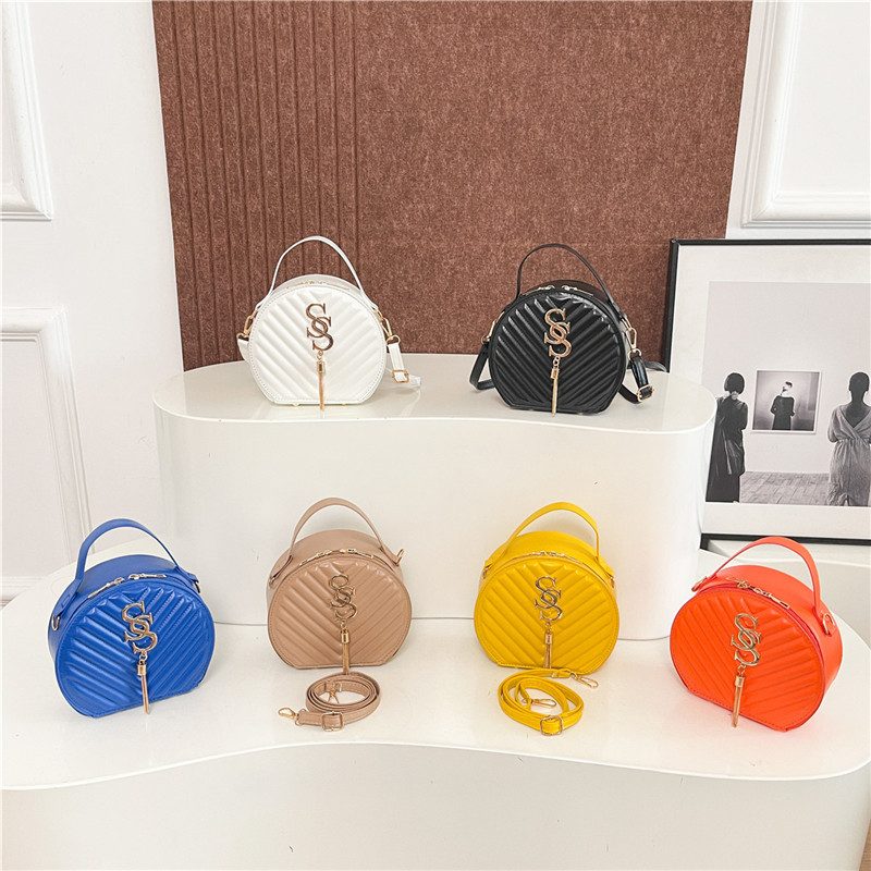 Embroidered Round Crossbody Bag