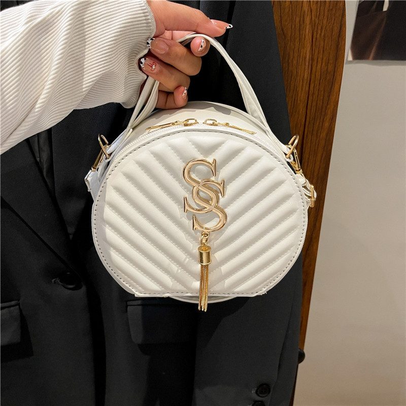 Embroidered Round Crossbody Bag view 4