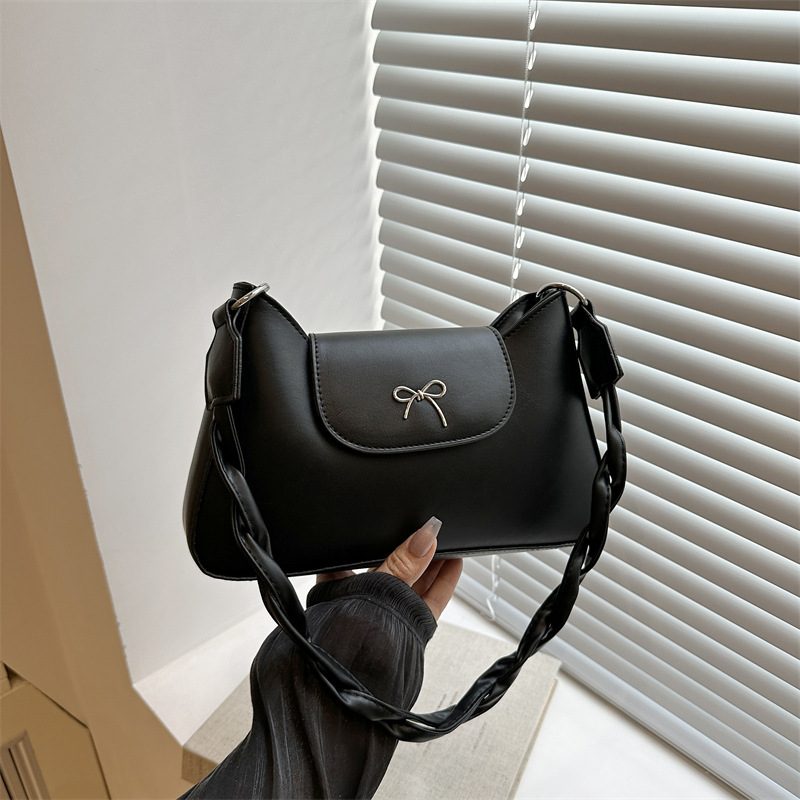 Vintage kleine quadratische Schultertasche mit Schleife view 2