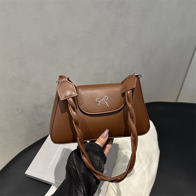 Vintage kleine quadratische Schultertasche mit Schleife view 4