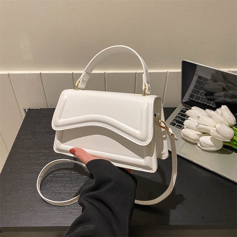 Solid Color Top-Handle Crossbody Bag view 3