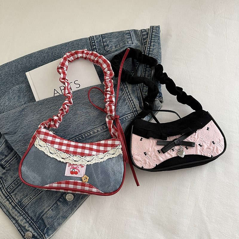 Two-Tone Colorblock Top-Handle Shoulder Bag