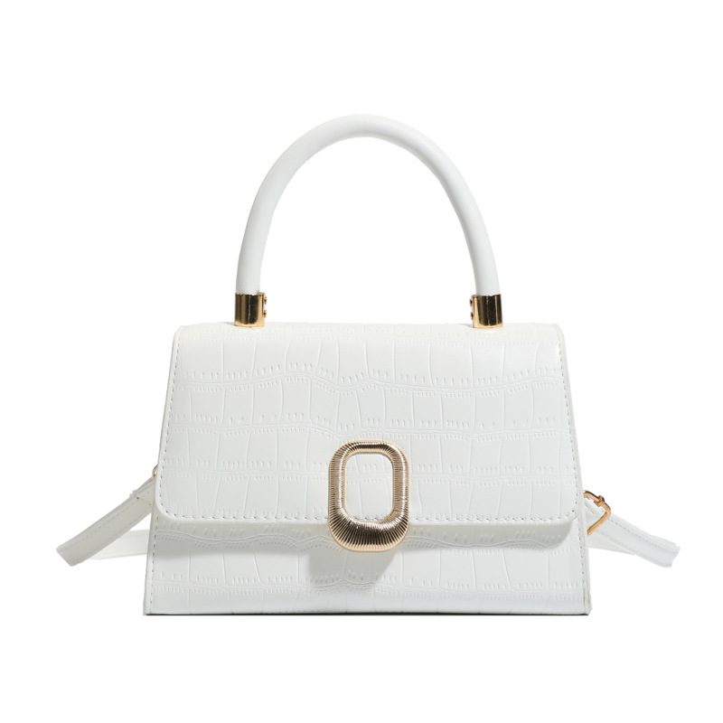 Crocodile-Texture Top-Handle Crossbody Kelly Bag view 6