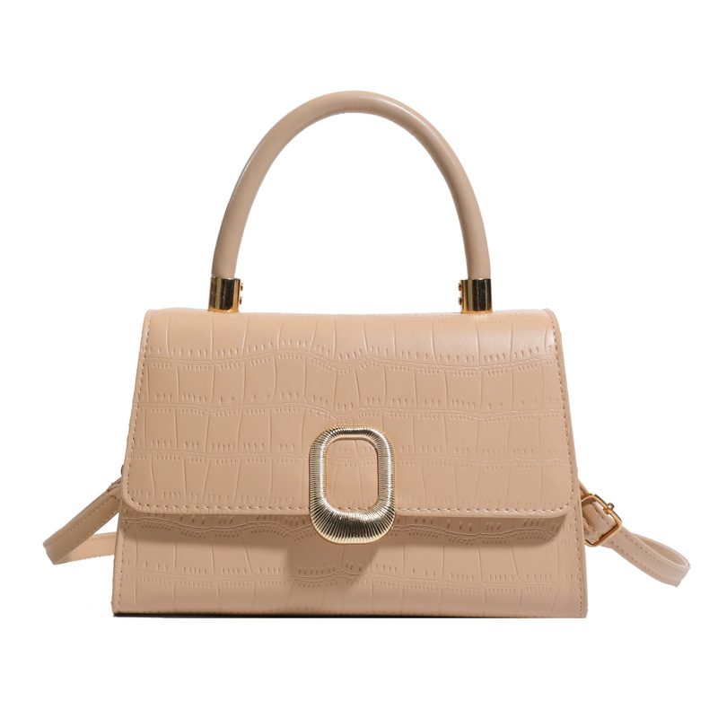 Crocodile-Texture Top-Handle Crossbody Kelly Bag view 8