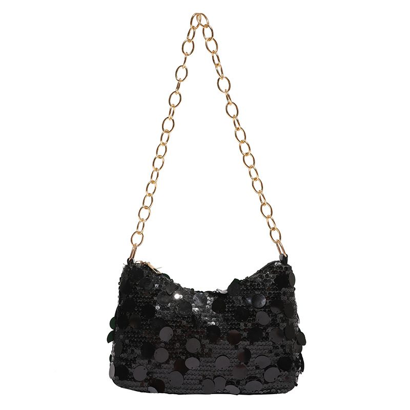 Sequin Crescent Chain Crossbody Dumpling Bag view 5