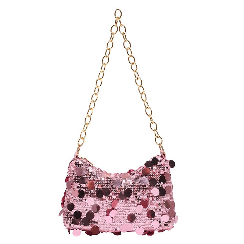 Sequin Crescent Chain Crossbody Dumpling Bag view 7