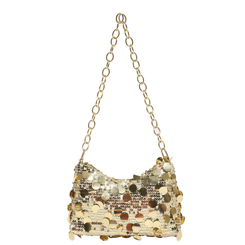 Sequin Crescent Chain Crossbody Dumpling Bag view 8