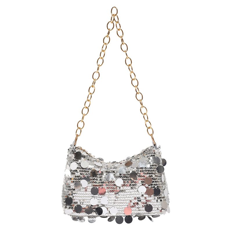Sequin Crescent Chain Crossbody Dumpling Bag view 9