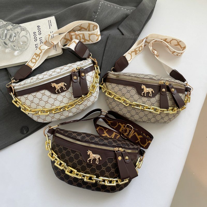 Wide-Strap Crossbody Chest Waist Bag