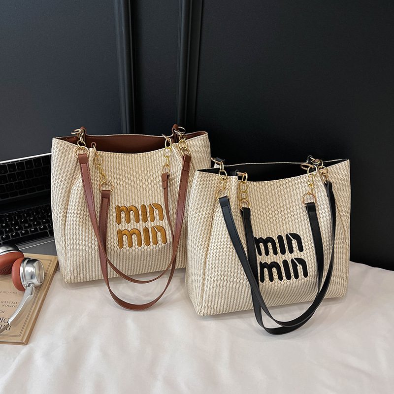 Woven Beach Crossbody Top-Handle Bag