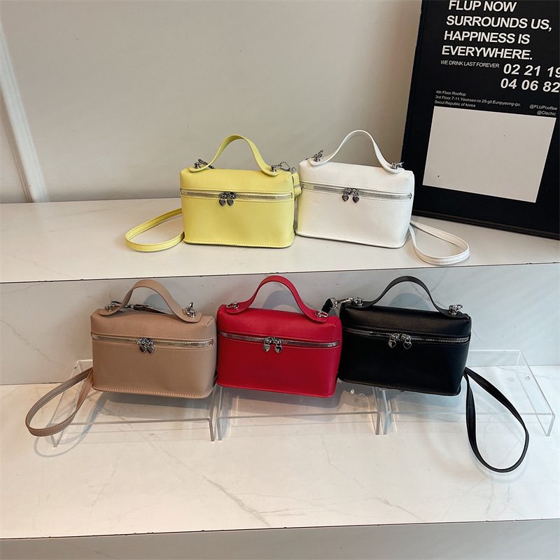 Compact Top-Handle Crossbody Box Bag