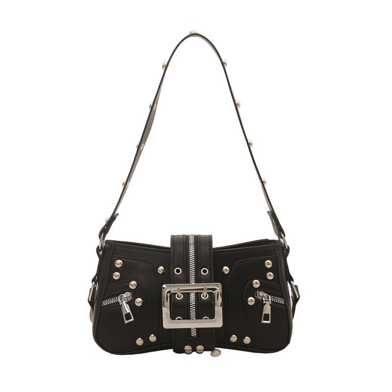 Studded Leopard Print Moto Crossbody Shoulder Bag view 10