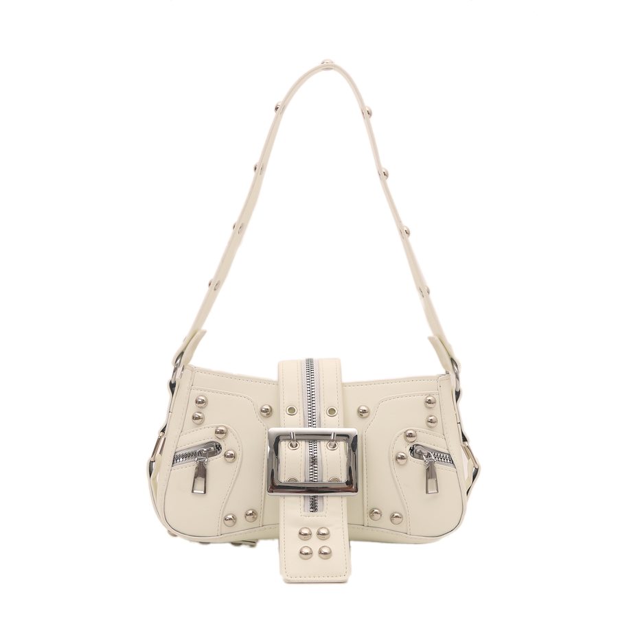 Studded Leopard Print Moto Crossbody Shoulder Bag view 11