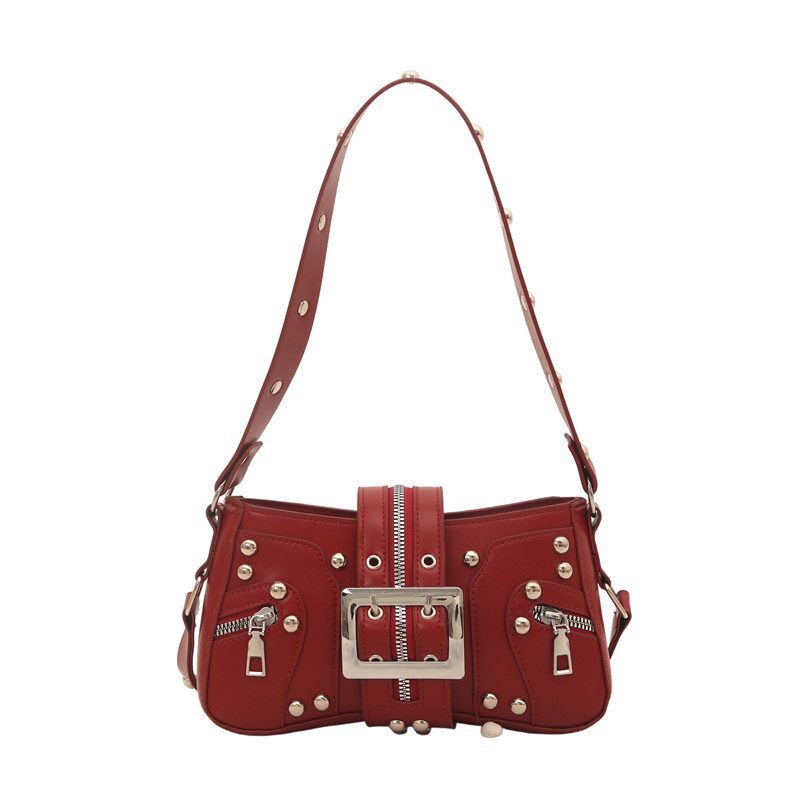 Studded Leopard Print Moto Crossbody Shoulder Bag view 9